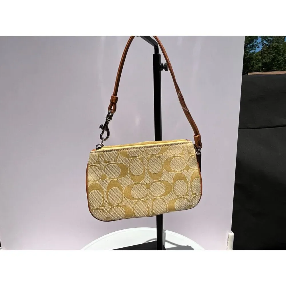 Coach Optic Yellow y2k yellow signature C wristlet vintage Coach bag - Picture 4 of 6